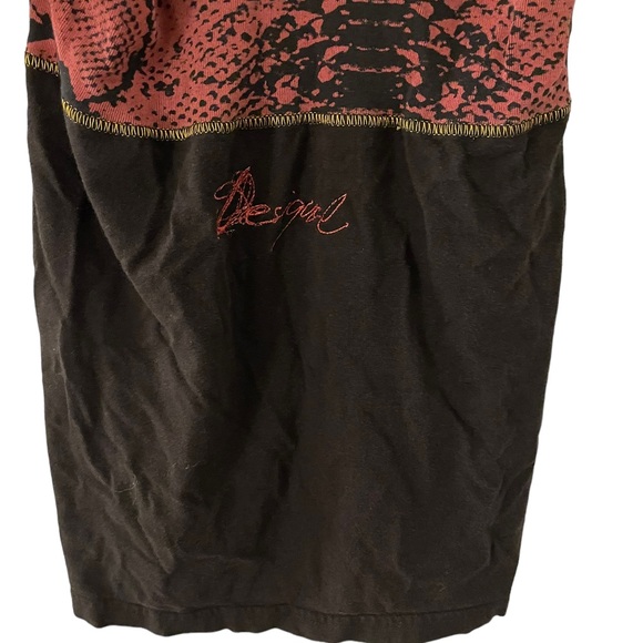 Desigual Empire Waist Multimedia Print Short Sleeve Top Medium - Picture 6 of 7